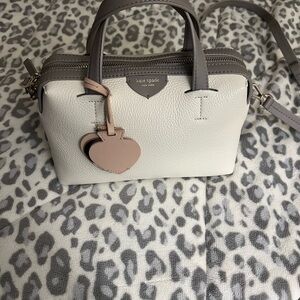 Kate Spade White and Gray Leather Satchel